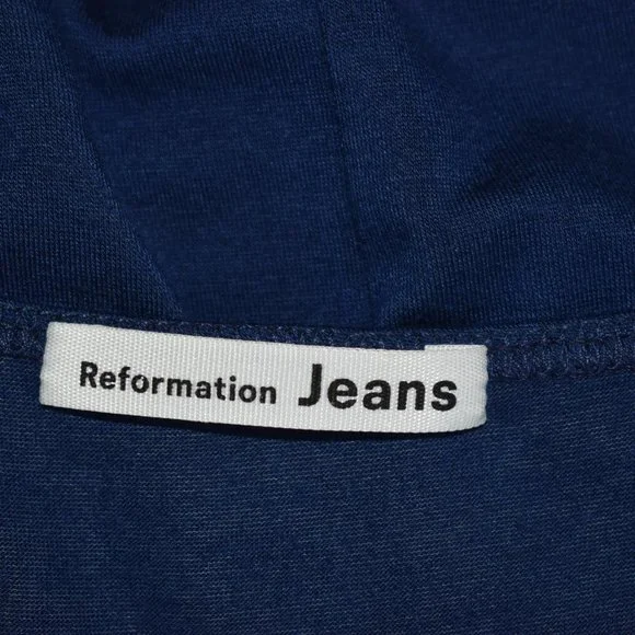 Reformation Fit & Flare Tie Front Jersey Midi Dres - Picture 7 of 10